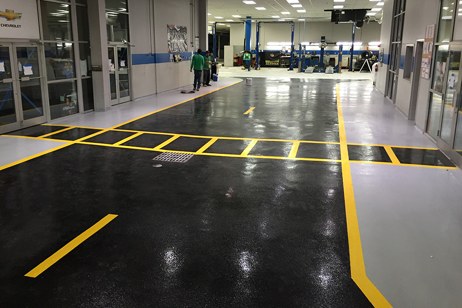 Car dealership concrete flooring by NuFlorz