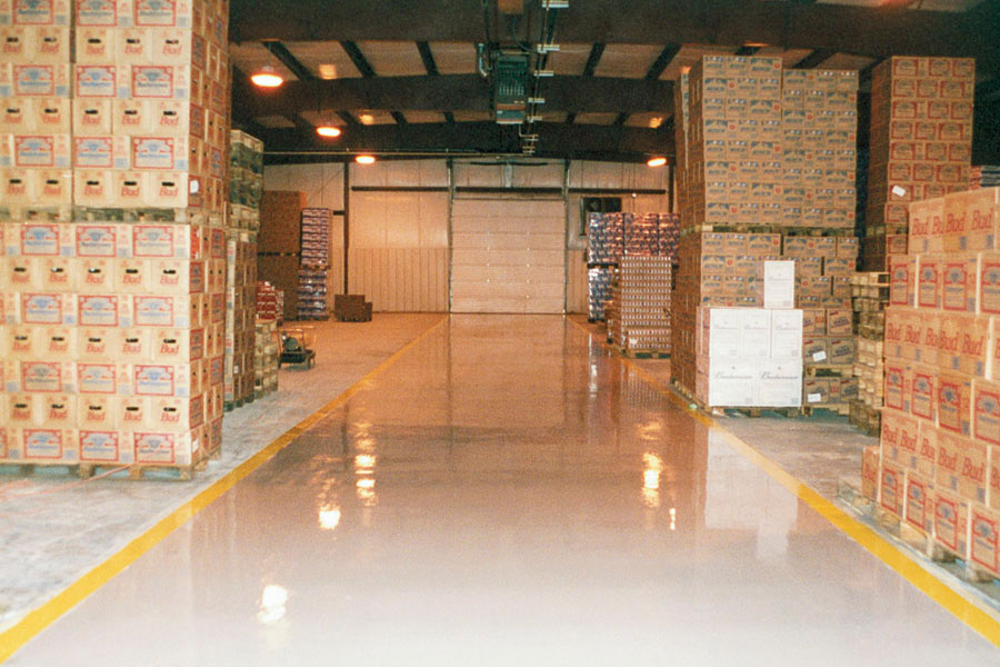 Full concrete floor restoration in warehouse done by NuFlorz