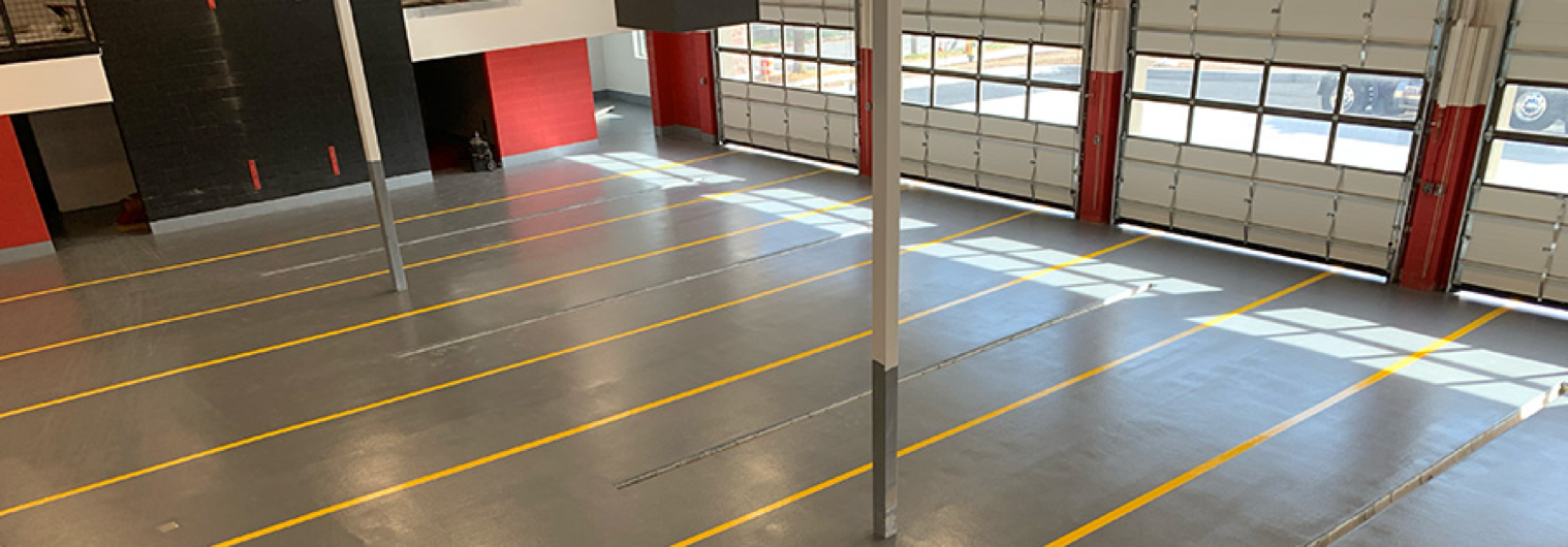 Epoxy Flooring Fire station, Logistics Garage, Transportation